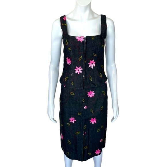 Tara Jarmon Black Denim Skirt Set - Picture 1 of 8